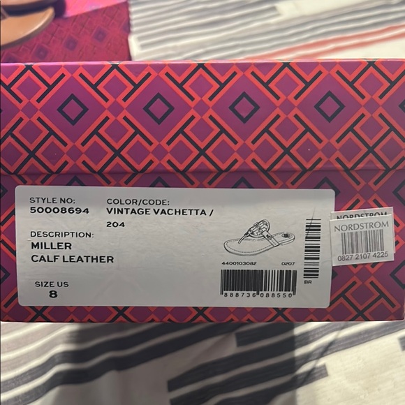 Tory Burch Miller Calf Leather Brown Sandals with Iconic Medallion - Picture 7 of 8